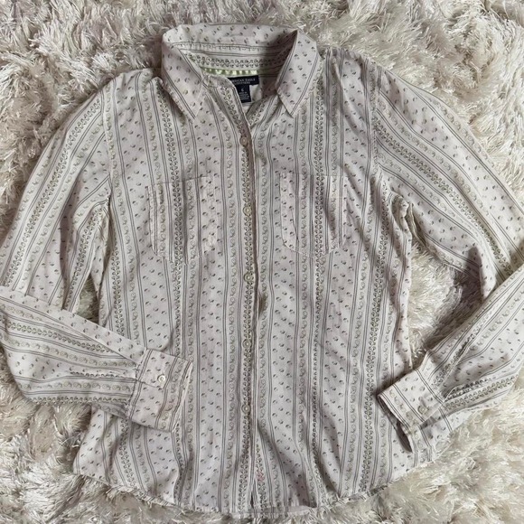 American Eagle Outfitters Tops - Y2K American Eagle Ditsy Prairie Floral Button Front‎ Shirt Womens 6 Cottagecore